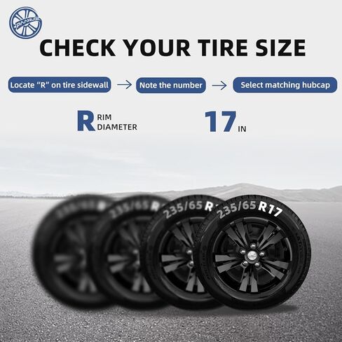 17 Inch Black Wheel Skins Compatible with 2010-2017 Chevrolet Equinox, Fits OEM 17" Factory 5 Double-Spoke Alloy Wheels #23406147, OEM Style Snap-On Wheel Covers 4-Pack in Kuwait