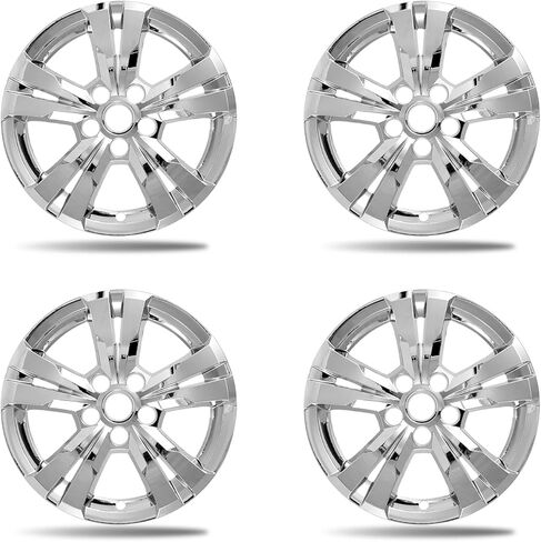 17 Inch Black Wheel Skins Compatible with 2010-2017 Chevrolet Equinox, Fits OEM 17" Factory 5 Double-Spoke Alloy Wheels #23406147, OEM Style Snap-On Wheel Covers 4-Pack in Kuwait
