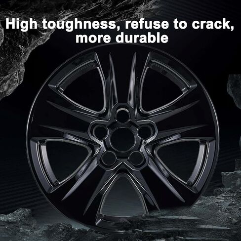 Glossy Black Wheel Skins Compatible with 2019-2024 Toyota RAV4/RAV4 Hybrid ;Set of 4 Pcs;17 inch in Kuwait