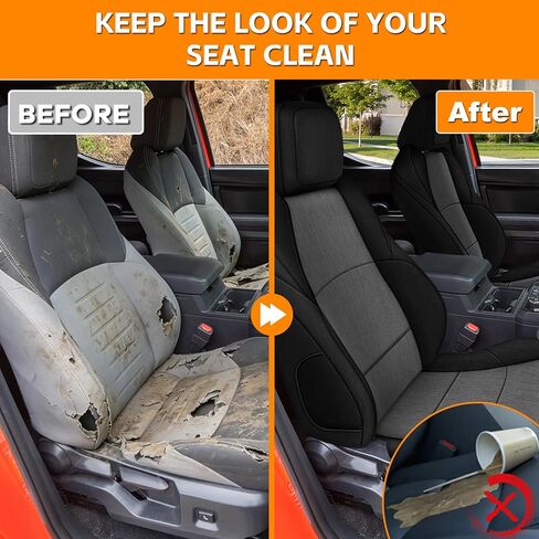 Seat Covers Compatible with 2024 2025 2026 Toyota Tacoma Double Cab SR/SR5/TRD/Limited Full Set, Heavy Duty Cationic Linen Fabric Seat Protector in Kuwait