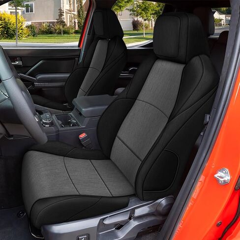 Seat Covers Compatible with 2024 2025 2026 Toyota Tacoma Double Cab SR/SR5/TRD/Limited Full Set, Heavy Duty Cationic Linen Fabric Seat Protector in Kuwait
