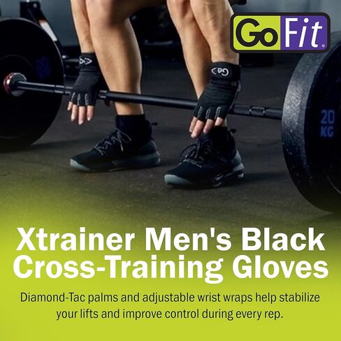 قفازات التدريب GoFit Xtrainer باللون الأسود للرجال، مقاس كبير (GF-CT-LG) in Saudi Arabia