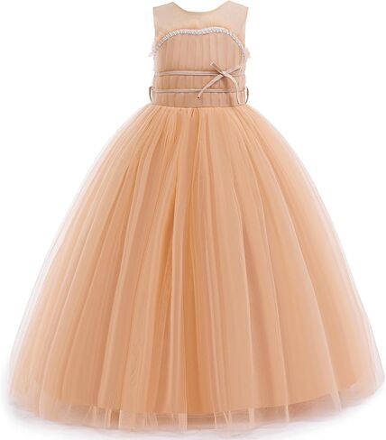 Flower Girls Tulle Wedding Dress A Line Long Formal Pageant Princess Birthday Party Ball Gown Bridesmaid Dresses in Saudi Arabia