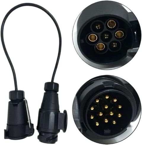 7 Pin To 13 Pin Trailer Light Extension Adapter Socket Plug Compatible With Caravan Towing in Saudi Arabia