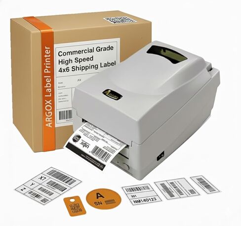 Argox OS-214PLUS Desktop Thermal TT& DT Label Printer, Tags, Barcodes, Receipts, Packaging, Manufacturing, Print Width of 4 inches, USB Device, RS-232, Parallel Connectivity, TAA Compliant in Saudi Arabia