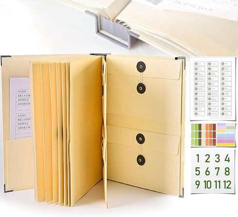 The Life Book Document Organizer-Sealed File Organizer with Labels 12 Pockets,When I Die Organizer,Expanding File Folder for Important Document Photos Bills Certificates End of Life Planner (Blue) in Saudi Arabia