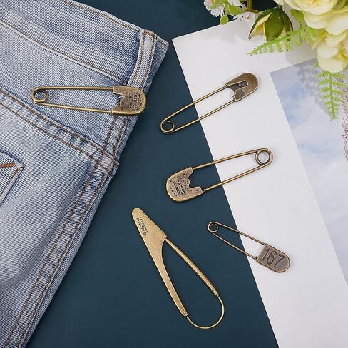 arricraft 5 Pcs Extra Large Vintage Safety Pins, 5 Styles Antique Bronze Heavy Duty Safety Pins Vintage Brooch Pin Sweater Shawl Clip Kilt Pin for Scarf Hat Sweater Skirt Shawl in Kuwait