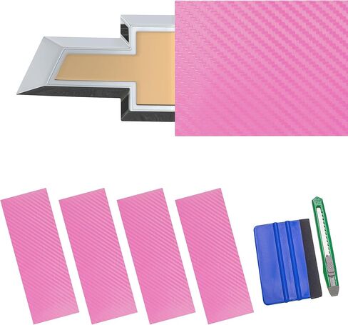 Arespark Emblem Wrap Kit, 6PCS DIY Cut-Your-Own Emblem Overlay Decals Compatible with Chevy Bowtie Logo, Matte Black Car Stickers (11.8'' x 4.3'') with Tool Kits in Saudi Arabia