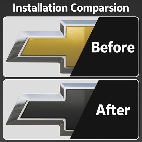 Arespark Emblem Wrap Kit, 6PCS DIY Cut-Your-Own Emblem Overlay Decals Compatible with Chevy Bowtie Logo, Matte Black Car Stickers (11.8'' x 4.3'') with Tool Kits in Saudi Arabia