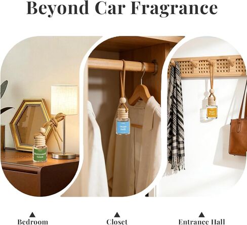 معطرات هواء للسيارة معلقة، موزع روائح عطرية للسيارة من كولوميكس أوشن دريفت، عبوتان، مزيل تلقائي للرائحة في زجاجة زجاجية، رائحة طبيعية تدوم طويلاً لخزانة السيارة والمزيد in Kuwait