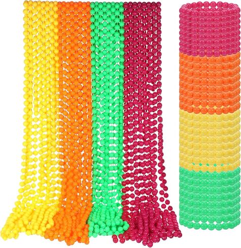 64 Pcs Glow In The Dark Bead Necklaces Bracelets Set, 32 Pcs UV Neon Glow Black Light Necklaces 32 Bracelets 80s Costume Accessories Necklace Set for Birthday, Party, Wedding, Concert in Kuwait