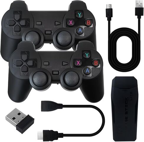 USonline911 M8 Retro Gaming Console with 9 Emulators 64G Wireless Game Stick 20000+ Games 4K HDMI Output Plug and Play Handheld Game Console with 2.4G Wireless Controller Gamepad in Kuwait