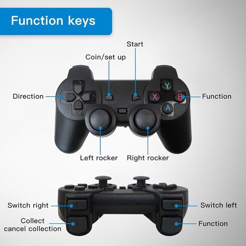 USonline911 M8 Retro Gaming Console with 9 Emulators 64G Wireless Game Stick 20000+ Games 4K HDMI Output Plug and Play Handheld Game Console with 2.4G Wireless Controller Gamepad in Kuwait