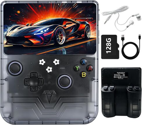 R60MAX Handheld Game Console, 6.0" IPS Screen, Built-in 40000+ Games, 6000mAh Battery, 128GB TF Card Included, Support Search/Save/Load, for Retro Gamers & Adults (White) in Saudi Arabia