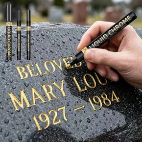 Golden Tombstone Marker Pen 3pcs, Waterproof Stone Repair Paint Pen, Strong Coverage, Fade Resistant, Ideal for Restoring Faded Memorial Inscriptions and Tombstone Lettering（Gold） in Saudi Arabia