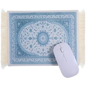 Persian Rug Mouse Pad - Vintage Bohemian Carpet Style Desk Mat with Fringed Edges, Non-Slip Rubber Base, Aesthetic Table Decor for Home & Office in Kuwait