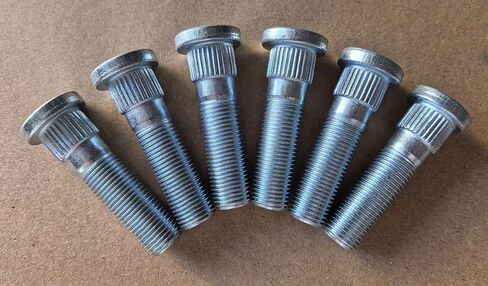 6pcs 610-395 1/2-20 Serrated Wheel Stud 0.582 in. Knurl, 2 in. Length Replacement for Dodge Dakota Durango Viper 6 Lugs Hub in Kuwait