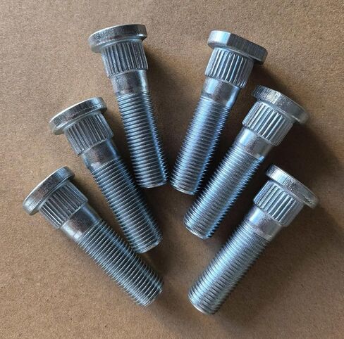 6pcs 610-395 1/2-20 Serrated Wheel Stud 0.582 in. Knurl, 2 in. Length Replacement for Dodge Dakota Durango Viper 6 Lugs Hub in Kuwait