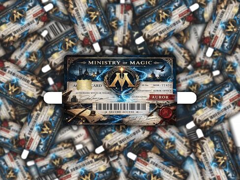غطاء لاصق لبطاقة الوصول لبطاقة الائتمان من Magic Ministry، غلاف لاصق مكون من قطعتين - تصميم خيالي لهيئة الساحر in Kuwait