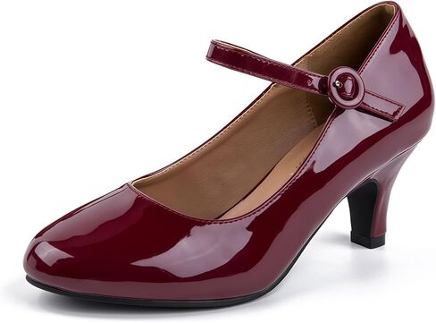 Women's Mary Jane Shoes Kitten Heel Closed Round Toe Low Heels Ankle Strap Office Work Church Wedding Pumps in Saudi Arabia