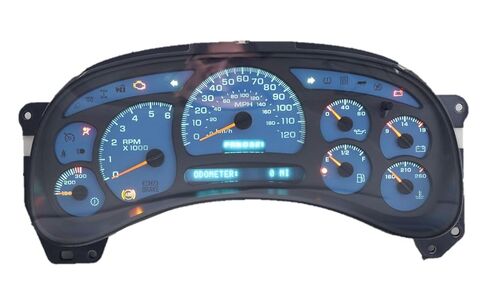 Instrument Cluster Compatible with 2003-2005 Gas GM Full Size Trucks/SUVs - Chevy Silverado Tahoe Avalanche Suburban & GMC Yukon Sierra Yukon XL. Blue Overlay Design. in Saudi Arabia
