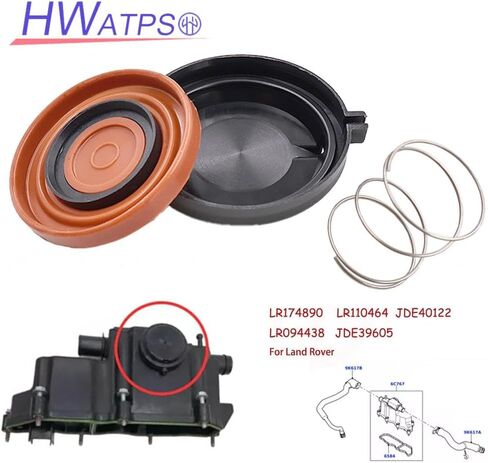 PCV Valve Cover Crank Case Vent Valve Seal Gasket + Diaphragm Cap for Discovery Sport Evoque 2.0L 2019-2025 LR097985 LR174890 in Kuwait
