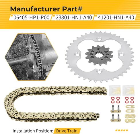 M MATI 94L X-حلقة محرك سلسلة ومحرك مجموعة ضرس لهوندا Sportrax 400 TRX400EX 2005 2006 2007 06405-HP1-P00 23801-HN1-A40 41201-HN1-A40 in Kuwait