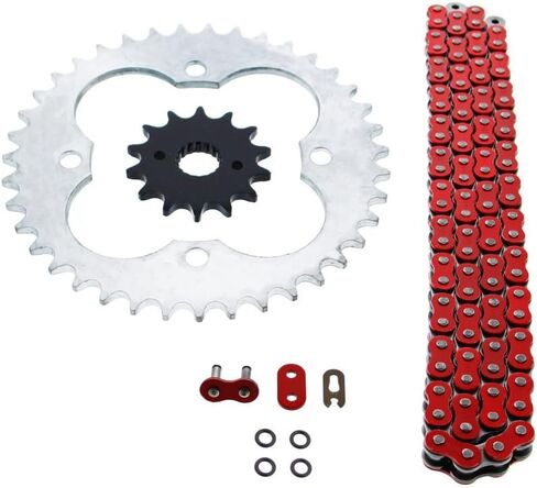 Cycle ATV - Red O Ring Chain & Sprocket Silver 14/39 520-96L fits Honda - 1990-2004 400EX TRX400EX TRX400 TRX 400 EX in Kuwait