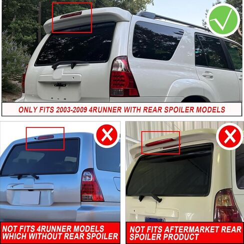 1PCS Tail Light Third Brake Light for 2003-2009 Toyota 4Runner (With Rear Spoiler), 4runner Rear Bumper Center 3rd Brake Lamp w/DRL | High Mount Stop Lamp Replaces# 81570-35100 (Smoked Lens) in Kuwait