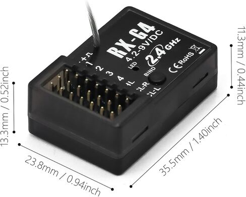 HOBBYFANS 4CH 2.4G استقبال جهاز التحكم عن بعد مع التحكم في الضوء لمحبي هواية 4CH الارسال RC قارب السيارة in Kuwait