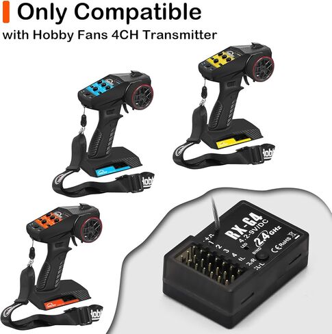 HOBBYFANS 4CH 2.4G استقبال جهاز التحكم عن بعد مع التحكم في الضوء لمحبي هواية 4CH الارسال RC قارب السيارة in Kuwait