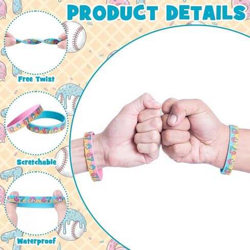 Tondiamo 36 Pcs Baseball/Softball Ice Cream Drip Silicone Bracelet 67 Sport Wristband Baseball/Softball Six Seven Silicone Bracelet for Summer Sport Teams Party Supplies 6 7 Party Favors Gift in Kuwait