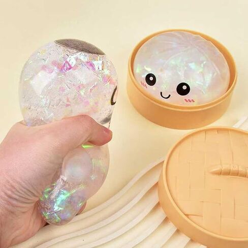 Glitter Dumpling, NEW Glitter Dumpling Squishy Box, Dumplings Squishy, Anxiety Relief Fidget, Soft Squeeze Decompression Dough (Style A) in Saudi Arabia