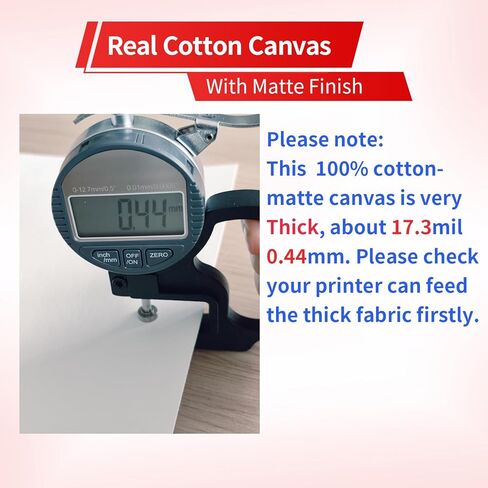 350g Premium Printable Cotton Fabric Sheets for Inkjet Printer - 8.5x11 Inch, 5 Sheets Sample Package,100% Real Cotton Canvas with Matte Finish for Photo Printing,Craft Projects (5) in Saudi Arabia