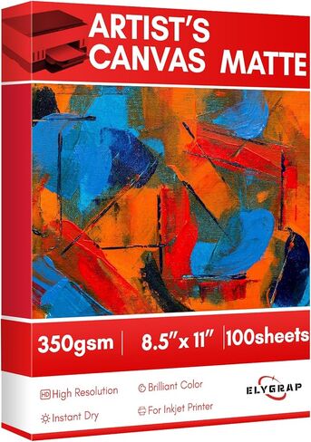 350g Premium Printable Cotton Fabric Sheets for Inkjet Printer - 8.5x11 Inch, 5 Sheets Sample Package,100% Real Cotton Canvas with Matte Finish for Photo Printing,Craft Projects (5) in Saudi Arabia