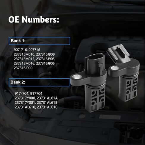 2PCS Camshaft Position Sensor Kit (Bank 1 & Bank 2) Compatible with Nissan Altima Maxima Murano 350Z Frontier Pathfinder 3.5L 4.0L, Infiniti G35 FX35 M35, Replaces 23731-AL61A 23731-6J90B in Kuwait