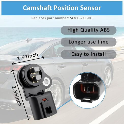 مستشعر موضع عمود الحدبات 24360-2GGD0، مناسب مباشرة لـ Genesis G70، Hyundai Santa Fe Sonata Tucson Veloster N، Kia Optima Sorento Stinger، يستبدل 24360-2GGA0 243602GGD0 in Kuwait