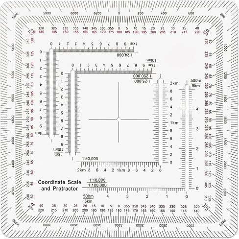 5 Inch Military Map Protractor Coordinate Scale Map,Military Style UTM/MGRS Coordinate Scale,Reading and Land Navigation Topographical Map Scale, Protractor and Grid Coordinate Reader (LJSCZ, 002) in Saudi Arabia