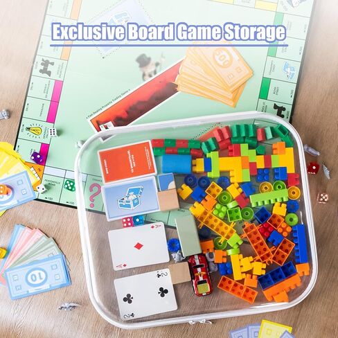 3 Pack Extra Large Clear Board Game Storage Hard Shell Case with Zipper, Organizer Set with Stickers for Card Decks Puzzle Magazine Comic Book Documents a4 Paper and Craft, 13.8 × 11.8 in in Kuwait