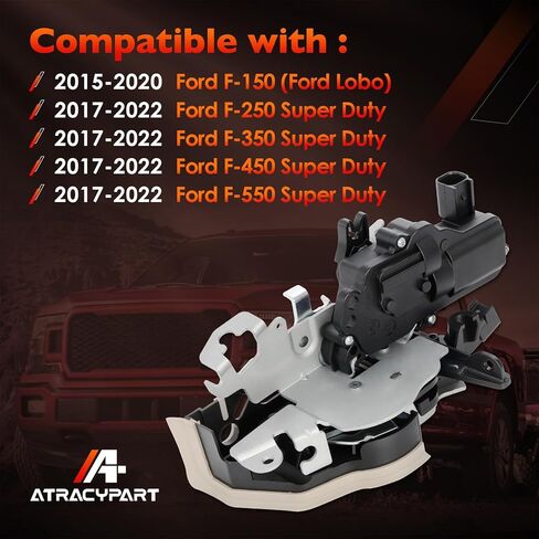 مشغل قفل مزلاج الباب الجانبي للسائق الأمامي الأيسر متوافق مع 2015-2020 Ford F-150، 2017-2022 Ford F-250 F-350 F-450 F-550 Super Duty، استبدل 937-705 CK2Z-1521813-J in Kuwait