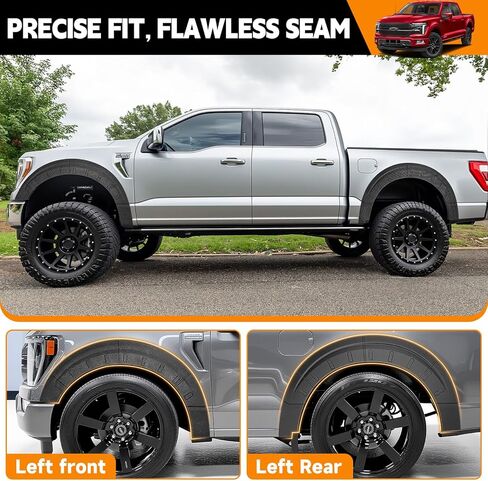 TPE Fender Flare متوافق مع 2021-2025 Ford F150 Wheel Fender Flares Edge Trim Protector Mud Flaps Trim for 2024 F150 Accessories (استبعاد Raptor & Lightning) in Kuwait