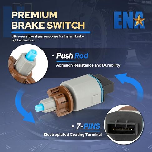 ENA Brake Light Switch Compatible with Toyota Lexus Prius Prime Camry Prius C C-HR CHR ES350 ES300h 1.8L 2.0L 2.5L 3.5L l4 V6 2016 2017 2018 2019 2020 2021 2022 Replaces SLS613 w/ 7 Pins in Kuwait