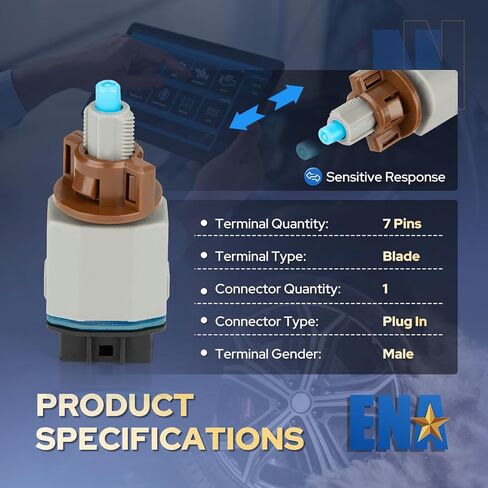 ENA Brake Light Switch Compatible with Toyota Lexus Prius Prime Camry Prius C C-HR CHR ES350 ES300h 1.8L 2.0L 2.5L 3.5L l4 V6 2016 2017 2018 2019 2020 2021 2022 Replaces SLS613 w/ 7 Pins in Kuwait