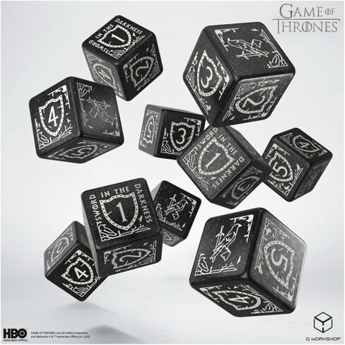 Q-Workshop, Game of Thrones Nights Watch 10xD6 Dice - for Ages 14 and Up in Kuwait