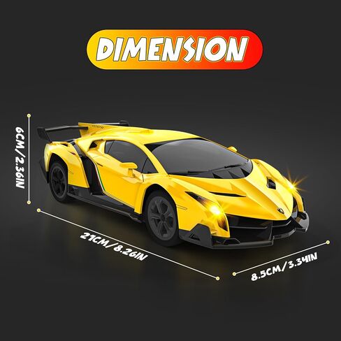 1:24 Licensed Lamborghini Remote Control Cars - 2.4 GHz RC Cars with 4 Drift Tires and Road Blocks, Toys for Boys Age 5 Years Old +, Birthday Gifts for Kids in Saudi Arabia