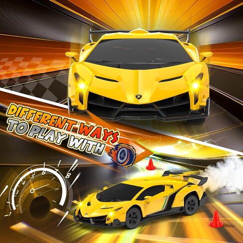 1:24 Licensed Lamborghini Remote Control Cars - 2.4 GHz RC Cars with 4 Drift Tires and Road Blocks, Toys for Boys Age 5 Years Old +, Birthday Gifts for Kids in Saudi Arabia