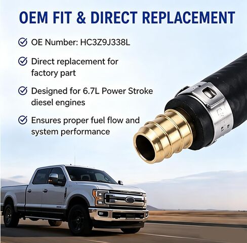 طقم إصلاح موصل خط إمداد خزان فلتر وقود الديزل 6.7 لتر #HC3Z9J338L متوافق مع Ford F250 F350 F450 F550 2011-2022 (في الفلتر/الخزان/المضخة) in Kuwait