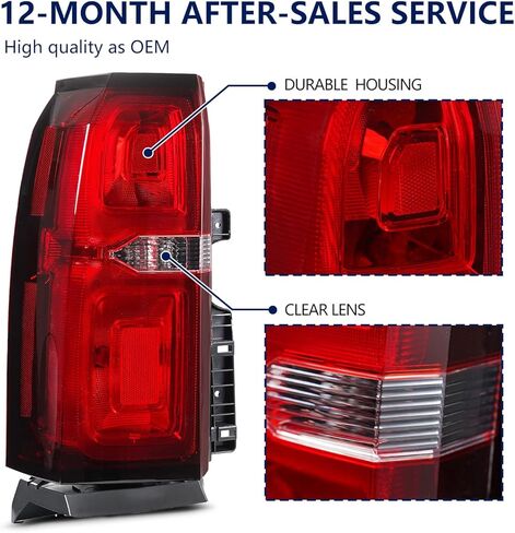 مجموعة ضوء الذيل متوافقة مع 2015 2016 2017 2018 2019 2020 Chevy Tahoe Suburban OEM الضوء الخلفي مصباح الفرامل الخلفي Led Taillamp الجانب الأيسر للسائق استبدال 84467058 GM2800264 in Kuwait