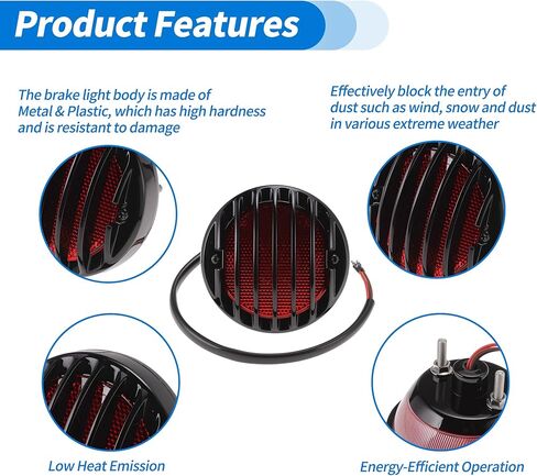 LED دراجة نارية الذيل ضوء الفرامل بدوره إشارة أسود أحمر مصباح الإسكان مقاوم للماء صالح للضوء الأحمر العالمي (1 مجموعة) in Kuwait