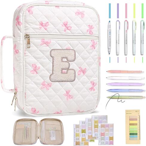 Personalized Initial Bible Cover Case for Women – Large Quilted Bible Bag with Handle, Chenille Letter, Bible Study Kit, Christian Gift for Mom, Grandma & Daughter (Patchwork Floral-A) in Saudi Arabia